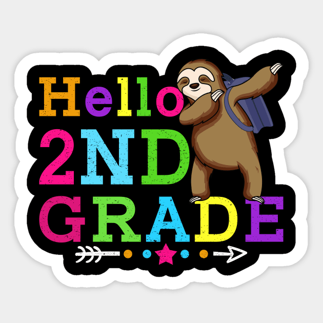 Sloth Hello 2nd Grade Teachers Kids Back to school Gifts Sticker by kateeleone97023